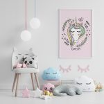 Mock up poster frame in children room,kids room,nursery mockup,W