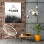 Poster Frame in living room Psd Mockup