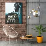 Poster Frame in living room Psd Mockup