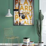 Poster Frame in living room Psd Mockup