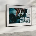 Horizontal frame hanging on wall Mockup