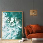 Poster Frame in living room Psd Mockup