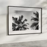 Horizontal frame hanging on wall Mockup